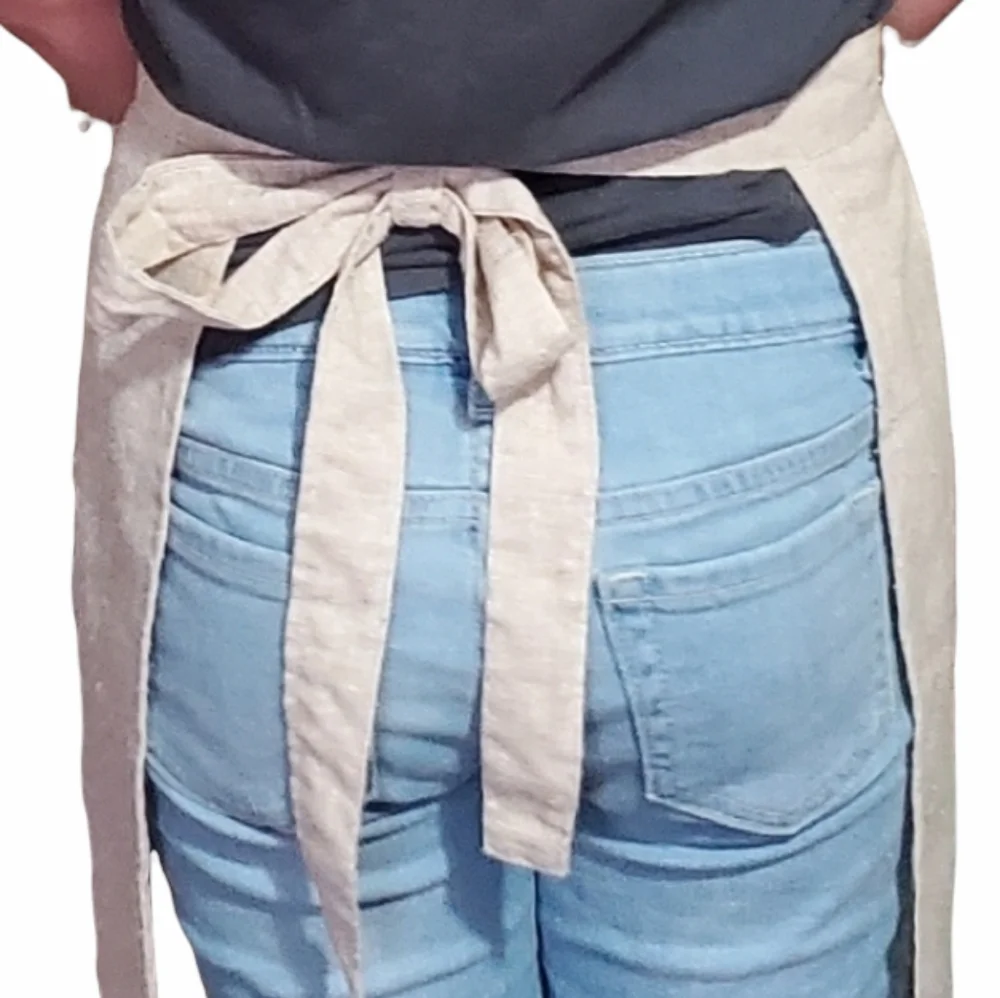 SOUTHWEST MEXICAN Tan Cooking Half Apron Large Front Pocket Embroidered